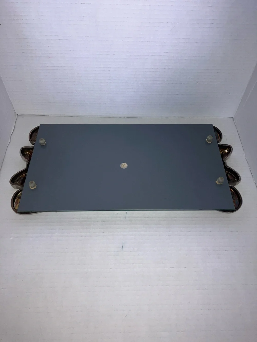 Vintage Godinger Silver Bow Mirror Vanity Tray 8x16 Inches